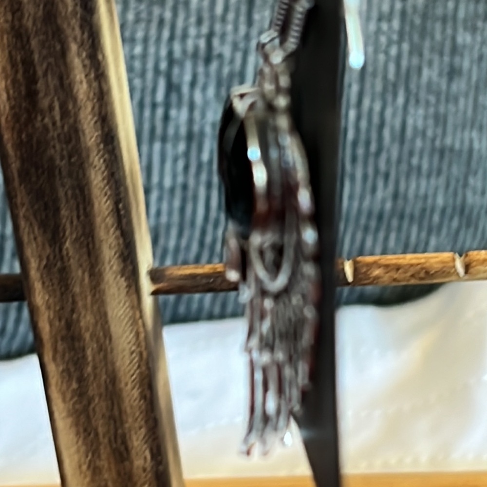 #107 Black Onyx Wings 🪽 Handcrafted Earrings NWOT - Picture 13 of 13
